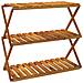 Scaffale Pieghevole 3 Ripiani 70x31x63 Cm Legno Massello Acacia - Foto miniatura 2