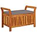 Panca Portaoggetti Giardino Cuscino 91 Cm Legno Massello Acacia - Foto miniatura 2