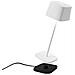 Lampada da Tavolo Ofelia Pro Dimmerabile in Alluminio Base di Ricarica a Contatto Protezione IP65 per Uso Interno /Esterno Colore Bianco Opaco - Foto miniatura 2