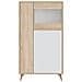 Vetrina Atlanta, Vetrinetta Moderna A 3 Ante, Credenza Da Soggiorno O Salotto, Madia Alta Con Ripiani, 77x33h142 Cm, Rovere E Bianco - Foto miniatura 2