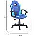 Sedia Da Gaming Hervey, Poltrona Da Gaming Ragazzo, Sedia Da Scrivania, 56x55h89/100 Cm, Blu E Azzurro - Foto miniatura 2