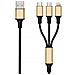 797152 Cavo Usb 3 M Usb B Usb C /micro-usb B /lightning Nero, Oro - Foto miniatura 1