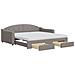 Divano Letto Estraibile Con Cassetti Tortora 100x200 Cm Tessuto - Foto miniatura 1