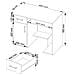 Scrivania per computer JAY, 1 anta e 1 cassetto, 90x50x74 cm, Colore Weng? - Foto miniatura 3
