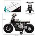 Moto Elettrica Per Bambini 3-5 Anni In Pp E Metallo Con Rotelle, Clacson E Musica, 86x44x58 Cm, Bianca E Nera - Foto miniatura 3
