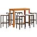 Set Bar Giardino 7pz Marrone Legno Massello Acacia E Polyrattan - Foto miniatura 1