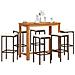 Set Bar Giardino 7pz Marrone Legno Massello Acacia E Polyrattan - Foto miniatura 8