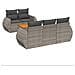 Set Divano da Giardino 6 pz con Cuscini Grigio in Polyrattan - Foto miniatura 1