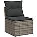 Set Divano da Giardino 6 pz con Cuscini Grigio in Polyrattan - Foto miniatura 2