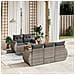 Set Divano da Giardino 6 pz con Cuscini Grigio in Polyrattan - Foto miniatura 5