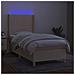 Letto a Molle con Materasso e LED Crema 80x200 cm in Tessuto - Foto miniatura 3