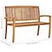 Panchina Giardino Impilabile 2posti 120cm Legno Massello Teak - Foto miniatura 6