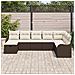 Set divano da giardino 8 pezzi con cuscini in rattan polipropilene marrone, Set divano da giardino 2 posti con cuscini in rattan polipropilene marrone - Foto miniatura 3