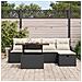 Set Divano da Giardino da 6 Pezzi con Cuscini Nero Polyrattan - Foto miniatura 3