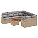 Set divano giardino 9 pezzi con cuscini beige rattan acacia - Foto miniatura 1