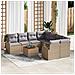 Set divano giardino 9 pezzi con cuscini beige rattan acacia - Foto miniatura 2
