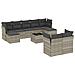 Set Divano Giardino 10 pz con Cuscini Grigio Chiaro Polyrattan - Foto miniatura 1