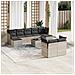 Set Divano Giardino 10 pz con Cuscini Grigio Chiaro Polyrattan - Foto miniatura 2