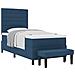 Letto con Box Spring con Materasso e Panchina Blu 90x200 cm Tessuto - Foto miniatura 1