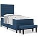 Letto con Box Spring con Materasso e Panchina Blu 90x200 cm Tessuto - Foto miniatura 4