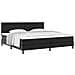 Letto con rete a molle e materasso nero 200x200 cm in similpelle, Testiera similpelle nera con design semplice 200 cm - Foto miniatura 1