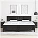 Letto con rete a molle e materasso nero 200x200 cm in similpelle, Testiera similpelle nera con design semplice 200 cm - Foto miniatura 5