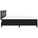 Letto con rete a molle e materasso nero 200x200 cm in similpelle, Testiera similpelle nera con design semplice 200 cm - Foto miniatura 9