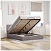 Pouf Letto con Materasso e LED Tortora 140x200 cm in Tessuto - Foto miniatura 2