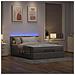 Pouf Letto con Materasso e LED Tortora 140x200 cm in Tessuto - Foto miniatura 3