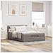 Pouf Letto con Materasso e LED Tortora 140x200 cm in Tessuto - Foto miniatura 4