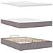 Pouf Letto con Materasso e LED Tortora 140x200 cm in Tessuto - Foto miniatura 9