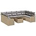 Set Divano da Giardino 10 pcs Beige, grigio chiaro Poly Rattan - Foto miniatura 1