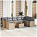 Set Divano da Giardino 10 pcs Beige, grigio chiaro Poly Rattan - Foto miniatura 2