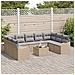 Set Divano da Giardino 10 pcs Beige, grigio chiaro Poly Rattan - Foto miniatura 3