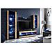Komodee, Set Di Mobili Porta TV Tivoli Medio RTV, Black /Wotan, LED Blu, Larghezza 245 cm x Altezza 159 cm x Profondità 35 cm, Per soggiorno, Camera da letto - Foto miniatura 2