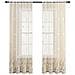 Tenda Velo Ricamata Grigia Con Motivi Floreali - Pannello Voile Con Passante Per Bastone Per Soggiorno, Camera Da Letto S - Foto miniatura 1