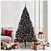 Albero di Natale artificiale con luci integrate Nero 210 cm PVC - Foto miniatura 2
