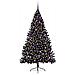 Albero di Natale artificiale con luci integrate Nero 210 cm PVC - Foto miniatura 3