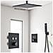 Set miscelatore doccia, Blackswan, tipo M156, modello nero opaco, 2 vie, termostato e montaggio a soffitto, misura 40 cm - Foto miniatura 2