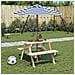 Tavolo da Picnic per 4 Bambini con Ombrellone Legno di Abete - Foto miniatura 2