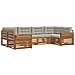 Set divani con cuscino 6 pcs Grigio Naturale e Chiaro - Foto miniatura 1