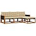 Set di divani da esterno con cuscino 4 pcs Naturale e Beige - Foto miniatura 1