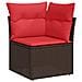 Set Divano da Giardino 5 pcs Marrone e Rosso polyrattan - Foto miniatura 6
