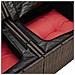 Set Divano da Giardino 5 pcs Marrone e Rosso polyrattan - Foto miniatura 8