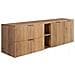 Mobile sottolavabo 160 cm, Beige scanalato, Piano e ripiano in rovere, FLOW - Foto miniatura 2