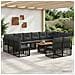Set Divano da Giardino 13 pz Nero e Grigio scuro polyrattan - Foto miniatura 3