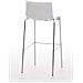 Sgabello Bar Hoover in Polipropilene I Sgabello Alto Design 4 Gambe in Metallo | Sedia Sgabello Impilabile con Schienale I Sgabello Bancone H 76 CM Bianco Base Cromata - Foto miniatura 4