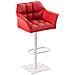 Sgabello Alto Regolabile Damaso in Similpelle I Sgabello Bancone con Braccioli E Schienale Imbottiti E Poggiapiedi, H 58-83 CM Rosso Bianco - Foto miniatura 1
