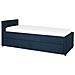 Letto Singolo Con Letto Estraibile In Tessuto Blu 80x200 Cm Marmande - Foto miniatura 6