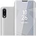 Custodia Compatibile Con Samsung Galaxy A02 / M02 In Agata Argento - Clear View Specchio Coperchio Protettivo Con Funzione Di Supporto Protezione A 360 Gradi - Foto miniatura 1